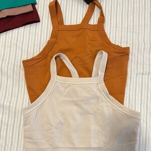 Athleta White Fitted Crop Tank Top